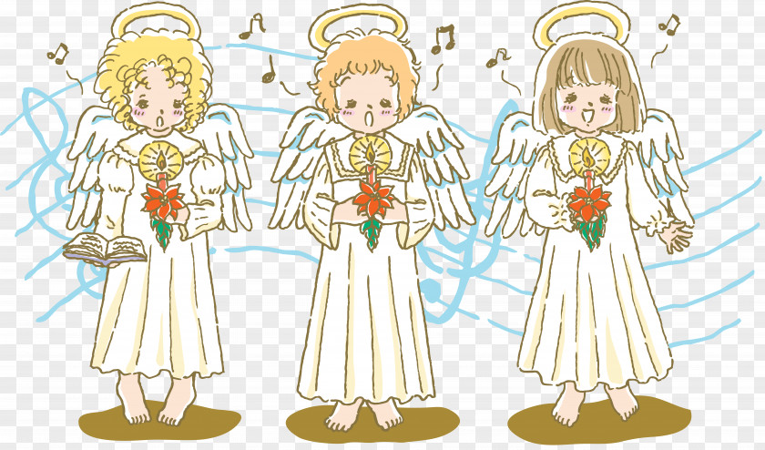 Singing Boy Christmas Angel Clip Art PNG