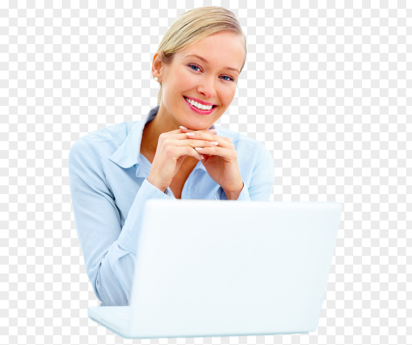 Black Woman Laptop IPad Smile Business PNG