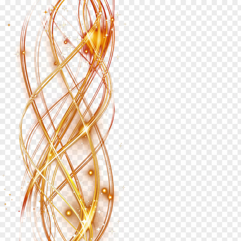 Gold Line Light Effect PNG