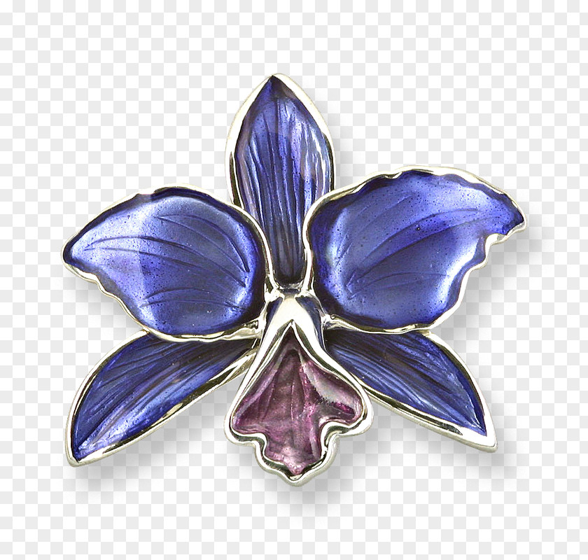 Jewellery Brooch Cobalt Blue Vitreous Enamel PNG