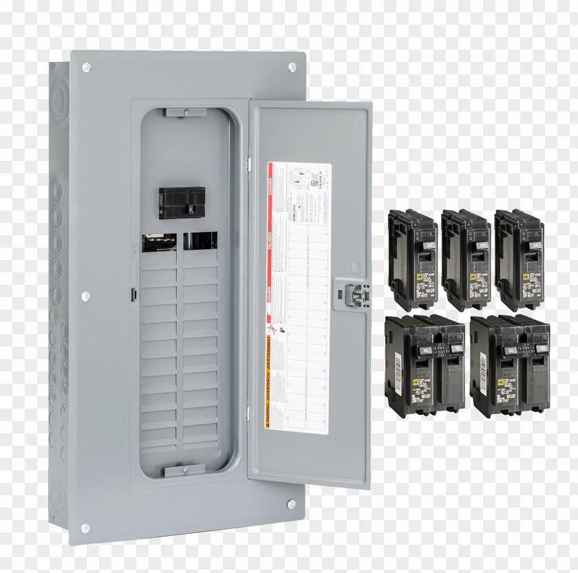 Panel Electric Distribution Board Circuit Breaker Electrical Network Square D Electricity PNG