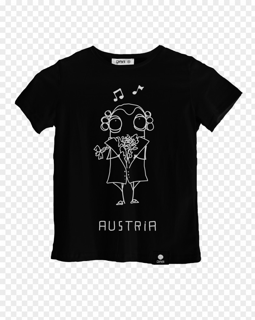 Black T-shirt Design Clothing Sleeve Crew Neck PNG