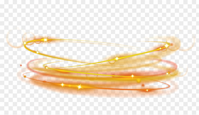 Yellow Rounded Light Lines PNG