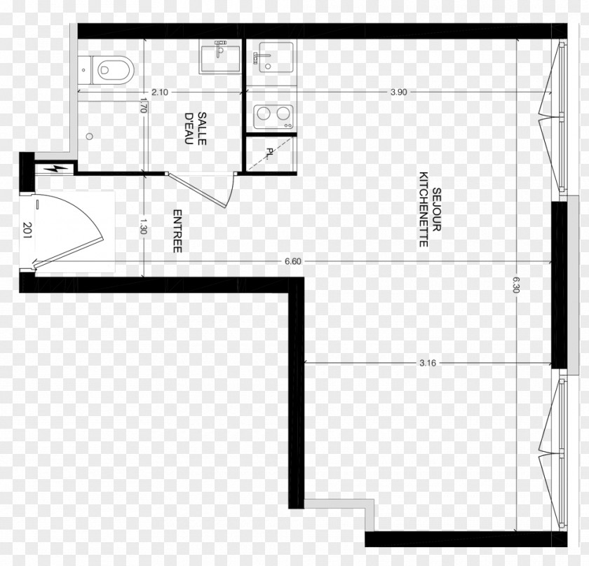 Angle Floor Plan White PNG
