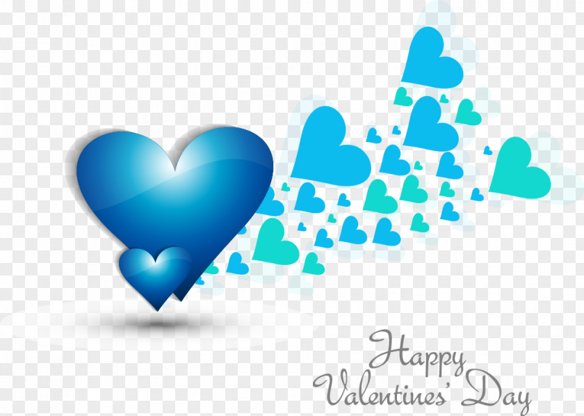 Blue Heart-shaped Elements PNG
