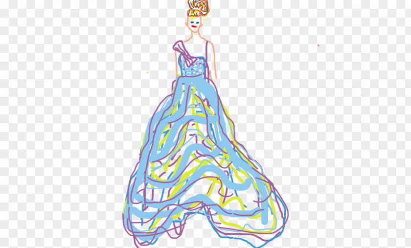 Dress Sketch Costume Design Gown PNG