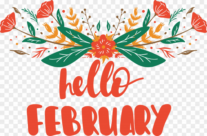 Hello February: Hello February 2020 Drawing Line Art Poster Pencil PNG
