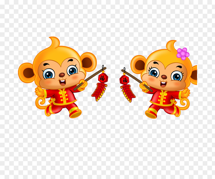 Monkey Cartoon Creative Chinese New Year Download Zodiac PNG