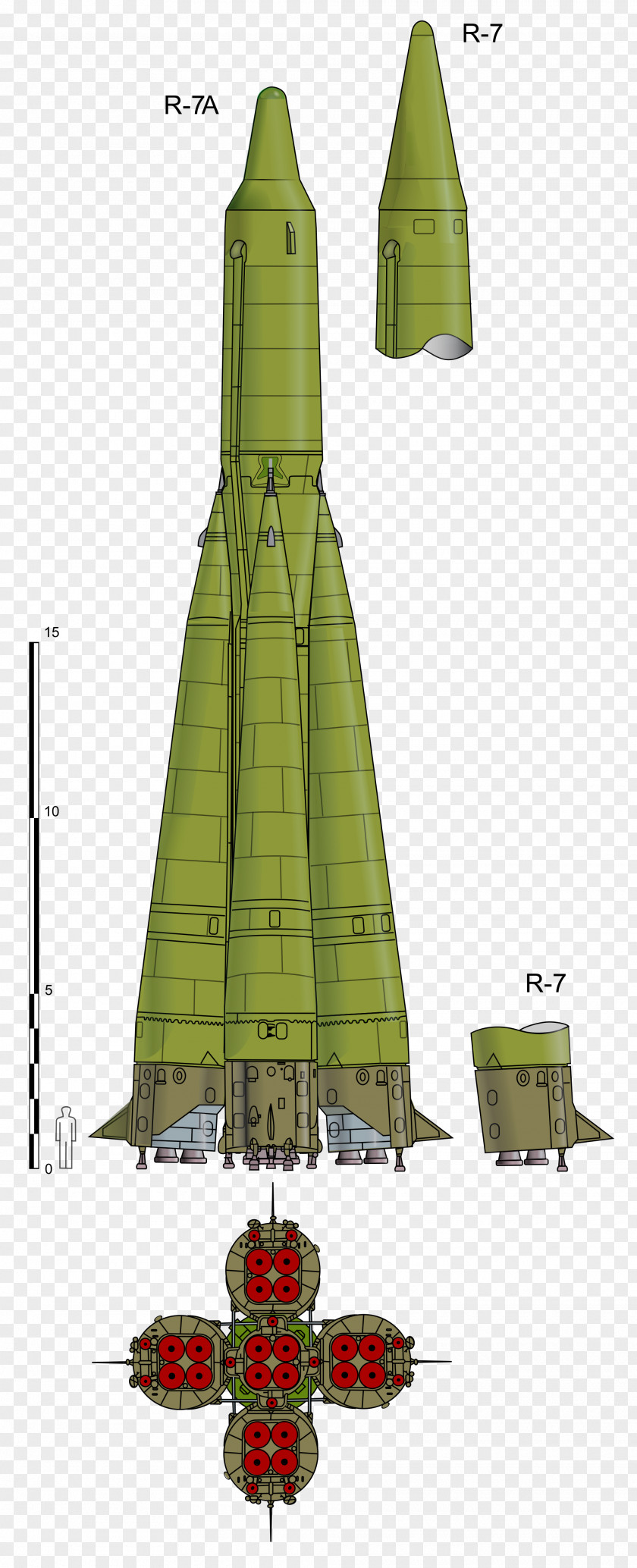 Rocket R-7 Semyorka Intercontinental Ballistic Missile Launch Vehicle PNG