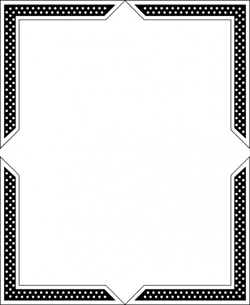 Border Frame Paper Black And White Picture Line Angle PNG