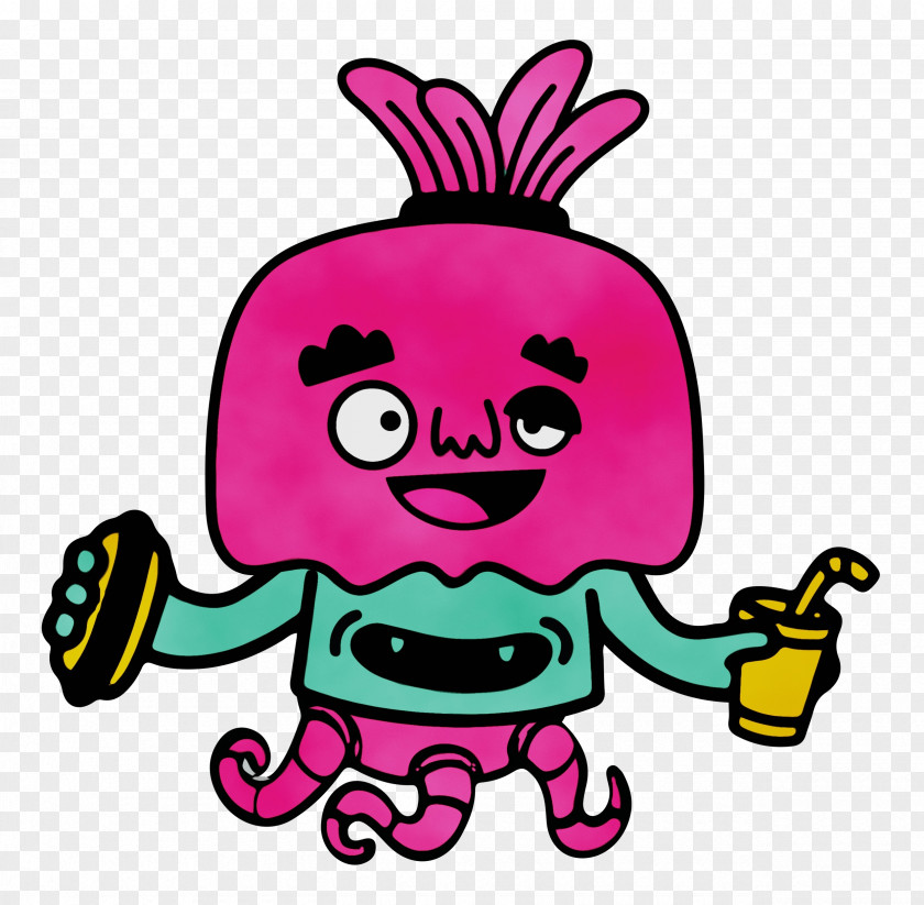 Cartoon Line Pink PNG