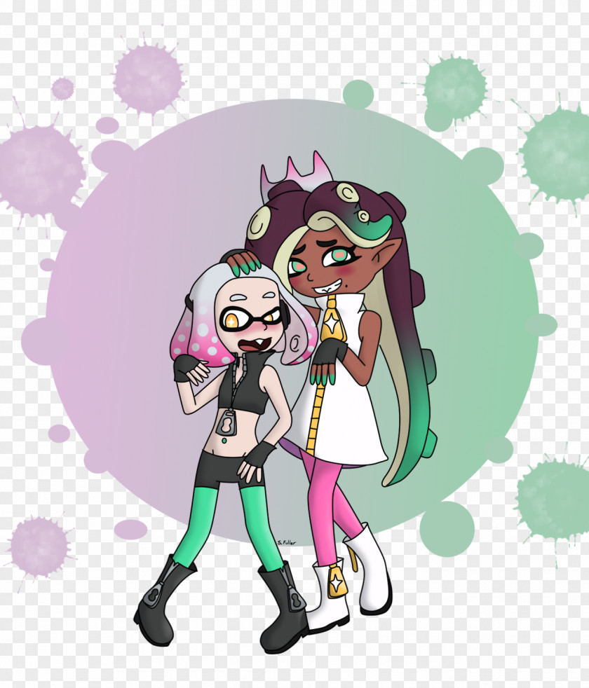 Squid Sisters Cephalopod Drawing PNG