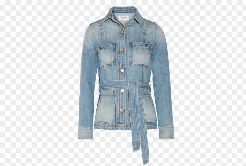 Twill Border Jean Jacket Top Jeans Coat PNG