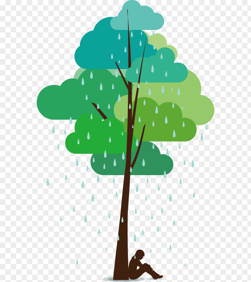 Vector Rainy Afternoon Recognition Rain Cloud Illustration PNG