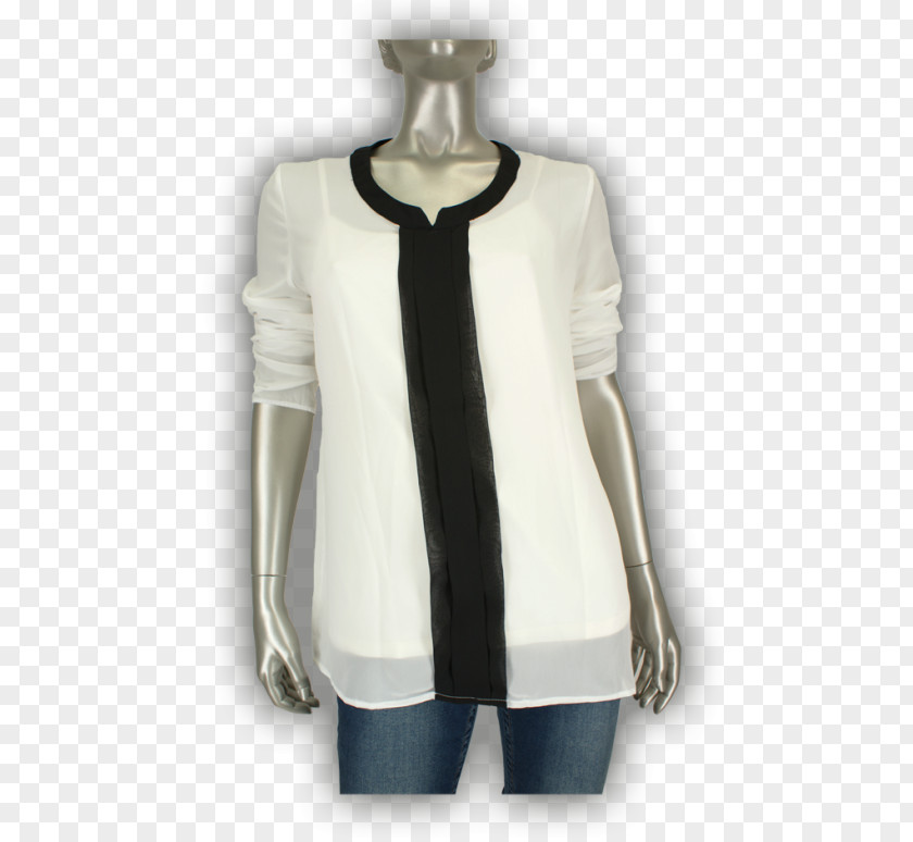 White Blouse Cardigan Neck Sleeve PNG