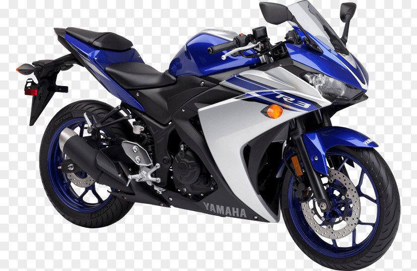 Blue Motorcycle Yamaha YZF-R3 YZF-R1 Motor Company Sport Bike PNG