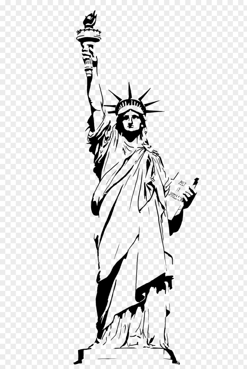 Statue Of Liberty Drawing Outline Clip Art PNG