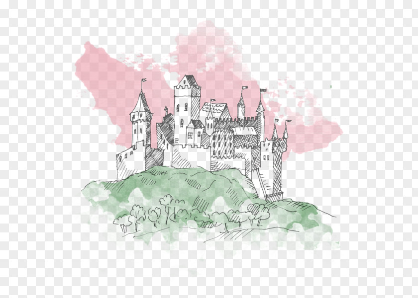 Castle Princess Drawing Sketch PNG
