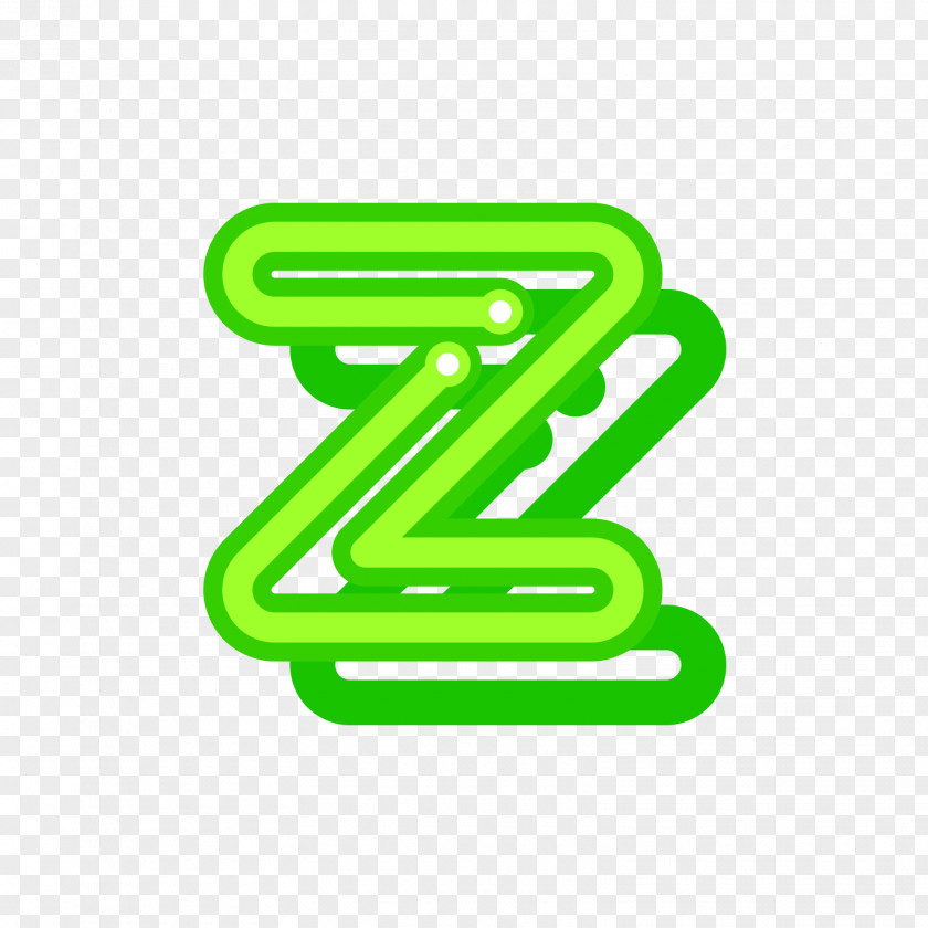 Green Fluorescent Letter Z Fluorescence Computer File PNG