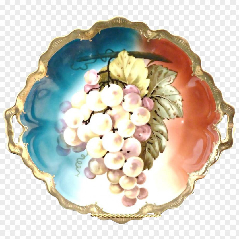 Hand-painted Cake Plate Porcelain Antique Platter Pottery PNG