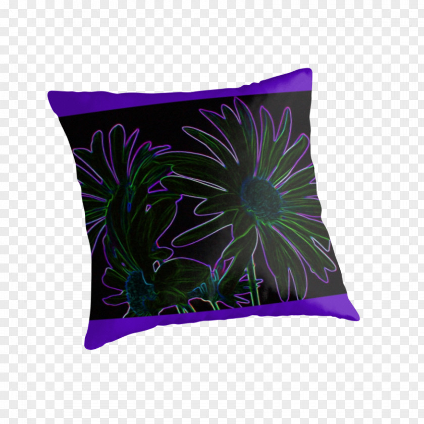 Blue Abstract Flowers Throw Pillows Cushion Rectangle PNG