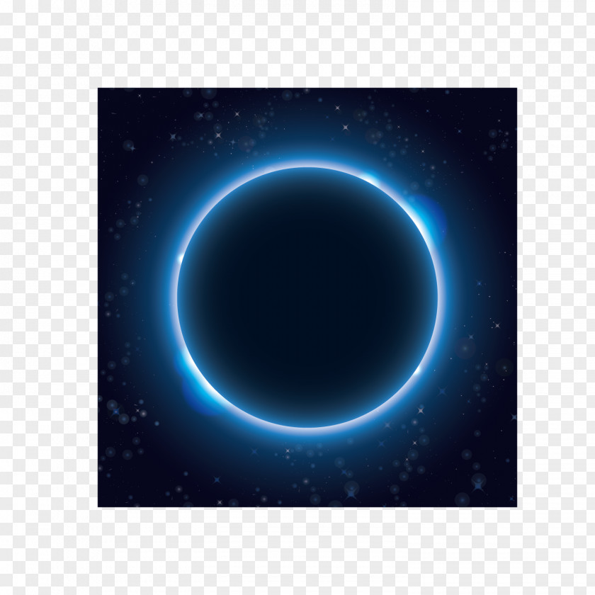 Blue Black Ring Planet Atmosphere Sky Wallpaper PNG