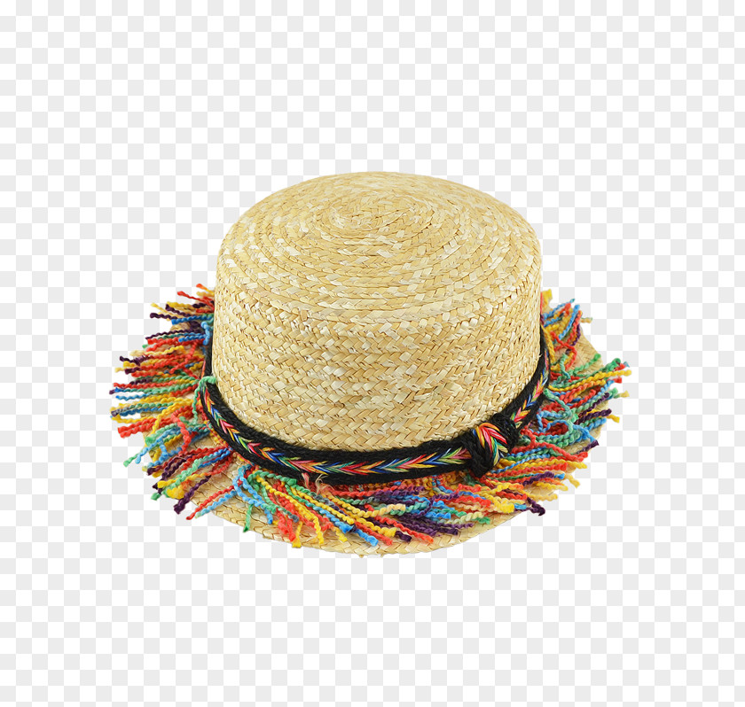 Hat BEACH Straw Sun Tassel PNG