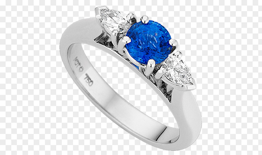 Sapphire Ring Princess Cut Brilliant PNG