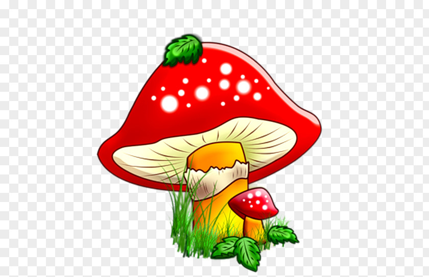Cartoon Painted Red Mushroom Fungus Edible Child Brown Cap Boletus PNG