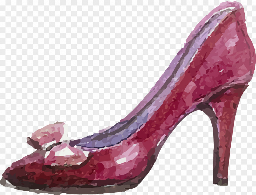 Hand-painted Watercolor Ladies High Heels High-heeled Footwear Shoe PNG