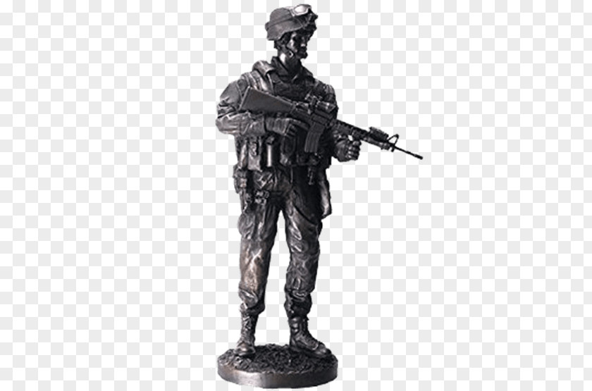Soldier Infantry Figurine Bronze Sculpture PNG