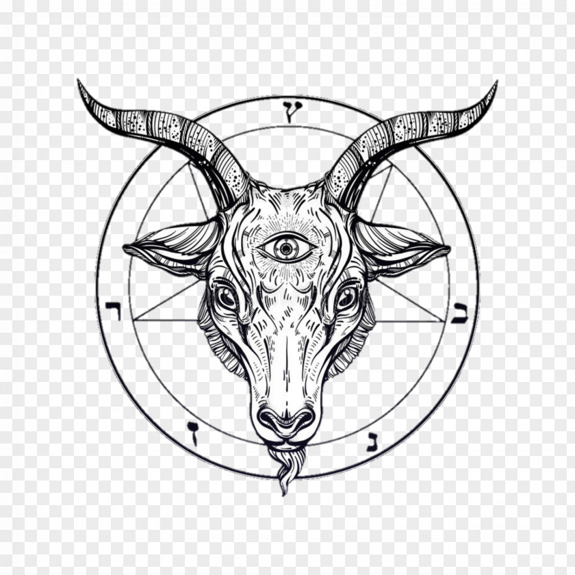 Goat Drawing Baphomet Satanism Image PNG