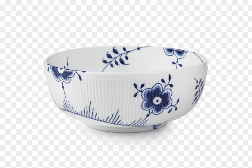 Cobalt Blue Dishes Fluted Mega Bowl Royal Copenhagen Musselmalet PNG