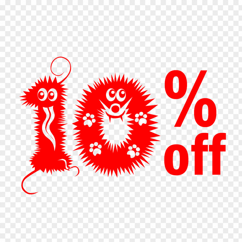 Cute Hairy Halloween 10% Off Discount Tag. PNG