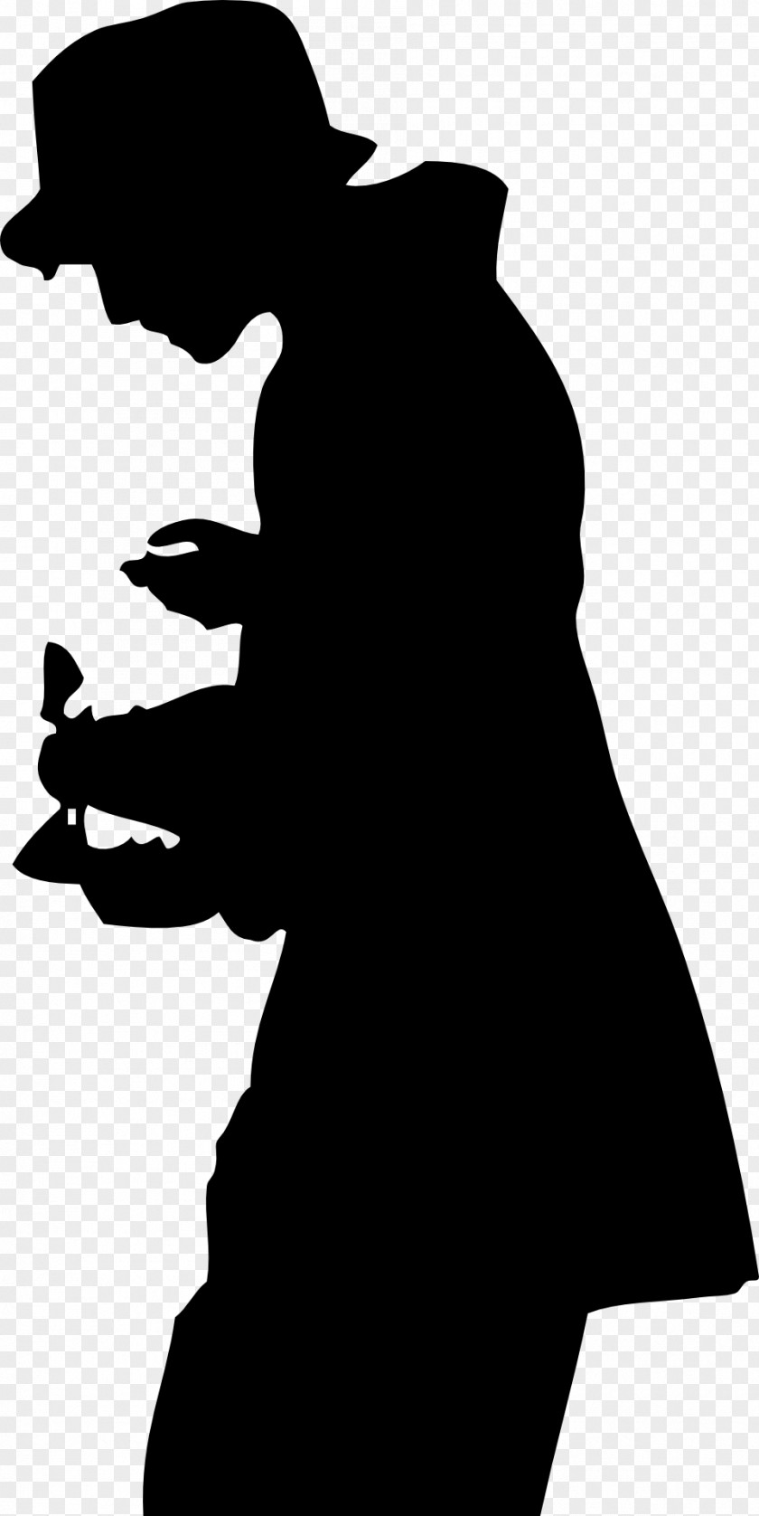 Silhouette Man Top Hat PNG
