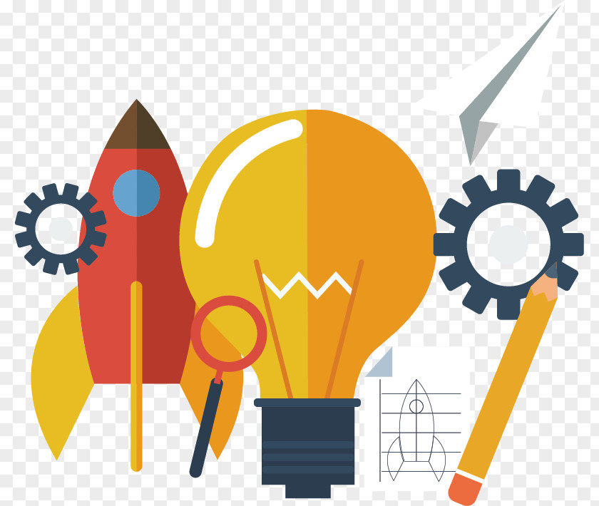 Vector Rocket Bulb Illustration PNG