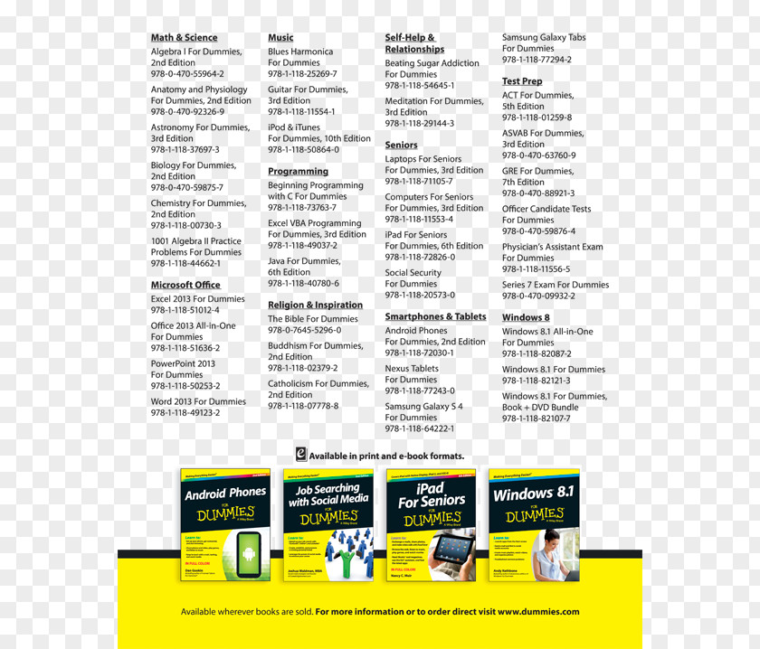 Book Infographics For Dummies Paperback Brochure PNG