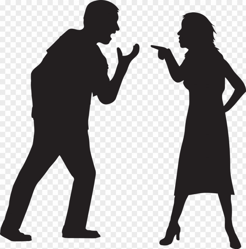 Couple Anger Divorce Silhouette Screaming Interpersonal Relationship PNG