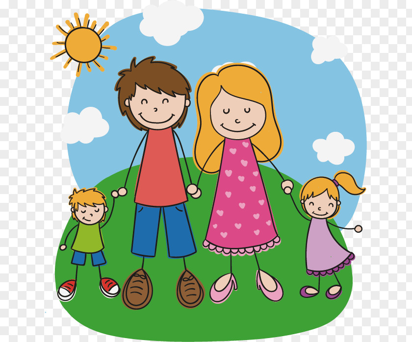 Happy Family Child Drawing Illustration PNG