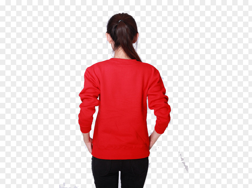 A Woman In Red Hoodie T-shirt Sweater Clothing Macy's PNG