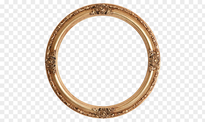 Gold Picture Frames Leaf Mirror Circle PNG