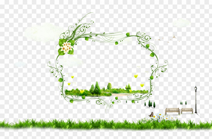 Tree Grass Decoration Material PNG