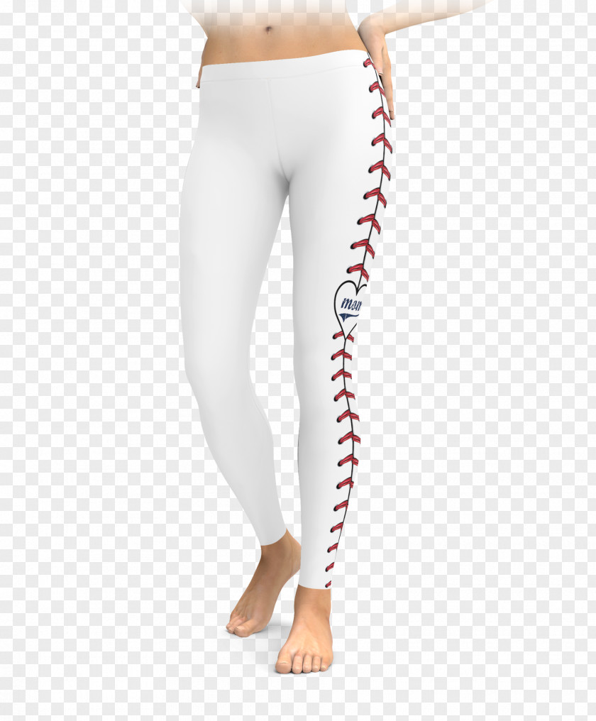 Baseball Mom Leggings Dobermann Waist Pants White PNG