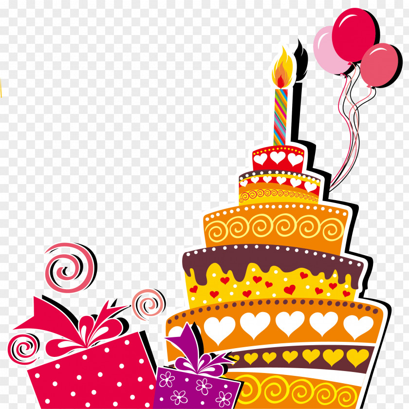 Cartoon Cake Birthday Wedding Invitation Happy To You PNG