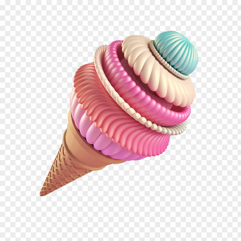 Computer Creative Image Making Ice Cream Cinema 4D Behance Illustration PNG