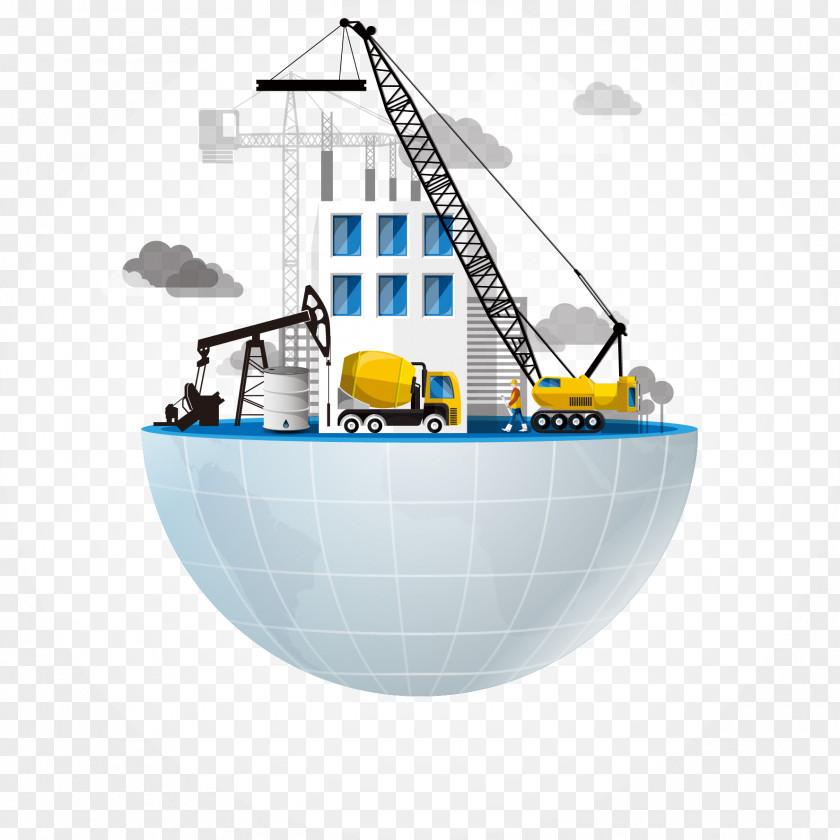 Hand Painted Blue Globe Infographic Conservation Diagram Illustration PNG