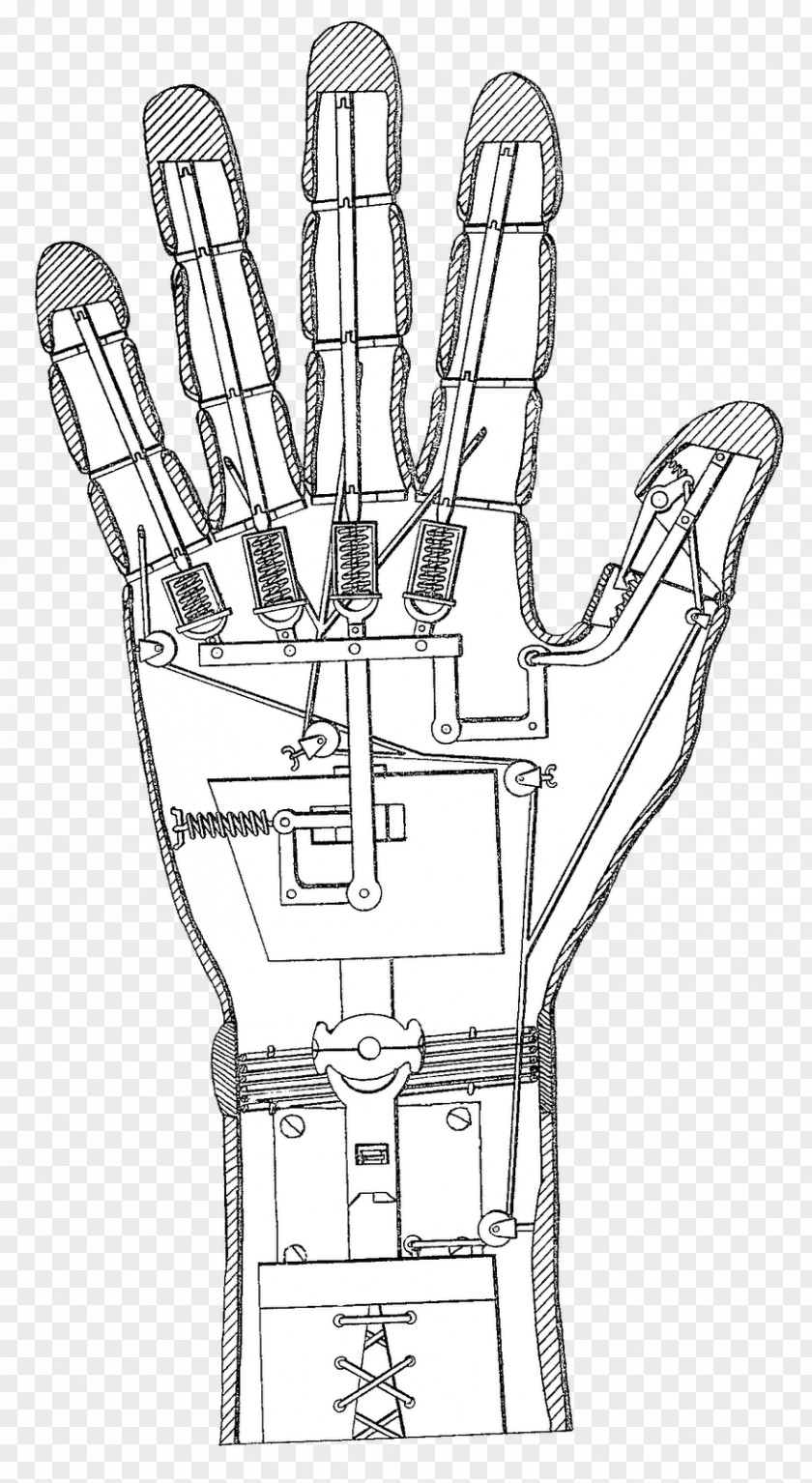 Mechanical Parts Thumb Line Art Sketch PNG