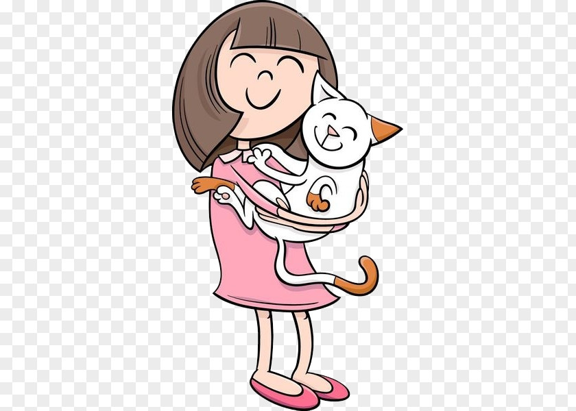 Slick Chick Kitten Cat Cartoon Illustration PNG