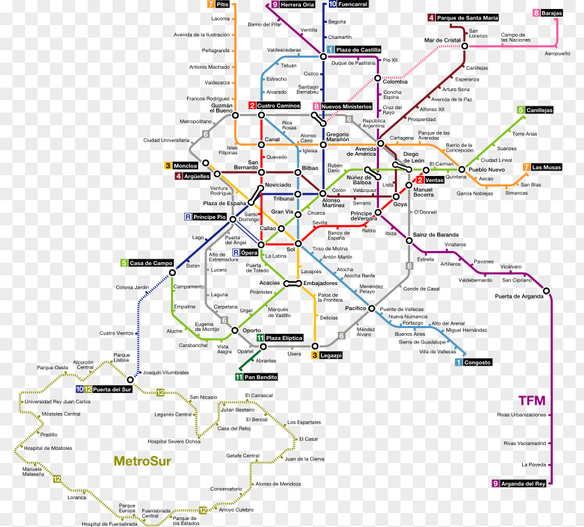 Train Rapid Transit Madrid Metro Casa De Campo Line 5 PNG