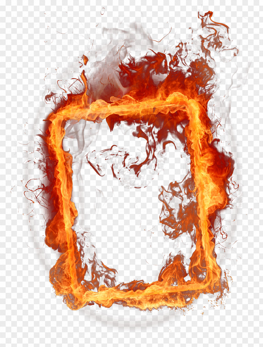 Frame Fire PNG Fire, rectangular flamed frame illustration clipart PNG